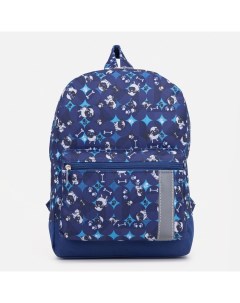 Рюкзак на молнии наружный карман цвет синий Nobrand