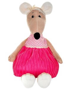 Мягкая игрушка Крыса Анфиса в розовом платье 21 см Maxitoys