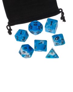 Кубики для ролевых игр синий белый 616 Stuff-pro