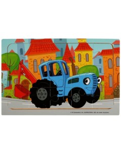 Игрушка деревянная Пазл Синий трактор 22x15 см Буратино