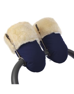 Муфта рукавички для коляски Double Navy Натуральная шерсть Esspero