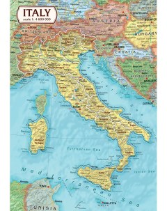Карта пазл Италии на английском языке фрагменты по областям ИТПАЗ Геоцентр