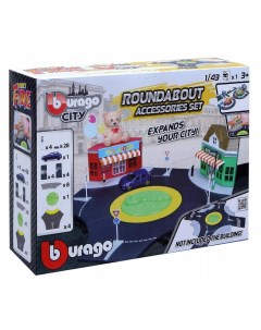 Городской круговой игровой набор с 1 й машинкой City Roundabout Playset 18 31520 Bburago