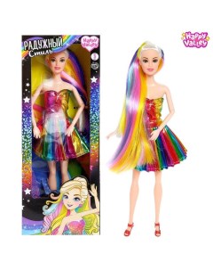 Кукла модель шарнирная Радужный стиль в платье Happy valley