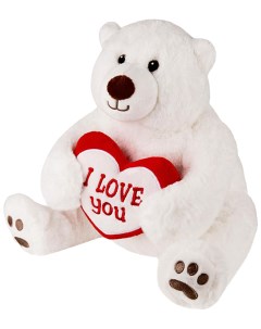 Мягкая игрушка Белый Медведь с сердцем 23 см Maxitoys
