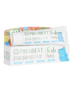 Детская зубная паста Kids c 3 до 6 лет со вкусом мармелада 50 мл President