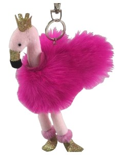 Мягкая игрушка Фламинго розовый на брелке 9 см Abtoys
