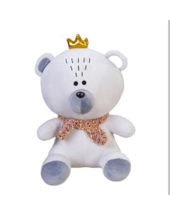 Мягкая игрушка Плюшевый медведь с короной Серый 25 см а00000158 Best toys