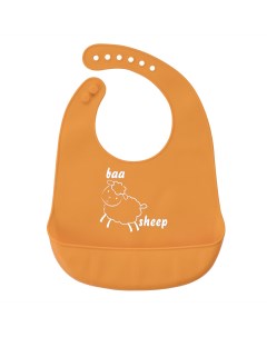 Нагрудник для кормления новорожденных с карманом силиконовый 31х23см оранжевый Baby nice