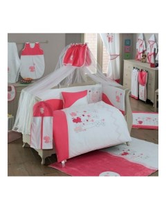 Комплект детского постельного белья Elephants pink 3 предметов Kidboo
