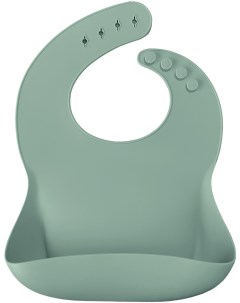 Нагрудник для кормления с карманом BASICS Bib River Green 0 Болотный Minikoioi