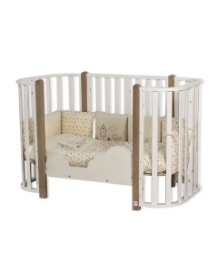 Кровать детская BRIONI 4 в 1 белый натуральный кровать манеж диванчик люлька Indigo