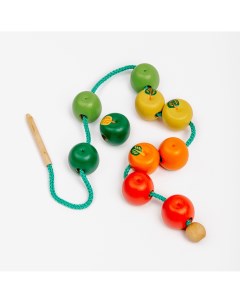 Шнуровка Яблочки Развивающая игрушка в подарок для детей Mag wood