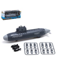 Игровой набор Подводная лодка стреляет ракетами подвижные элементы цвет темно серый Nobrand