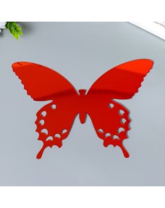 Наклейка интерьерная зеркальная Бабочка ажурная красная 21х15 см Nobrand