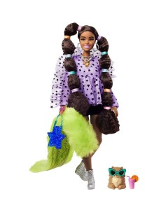 Кукла Mattel Экстра с переплетенными резинками хвостиками GXF10 Barbie