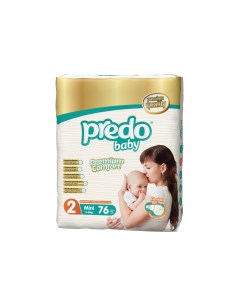 Подгузники для новорожденных Mini 2 Гигантская пачка 76 шт 3 6 кг Predo baby