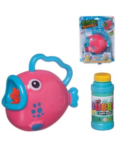 Мыльные пузыри Машинка для запуска пузырей Рыбка на блистере розовая Junfa toys