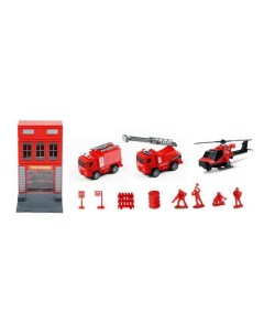 Игровой набор Junfa Пожарная станция 2 машинки и вертолет ZYX 142 w 2 Junfa toys