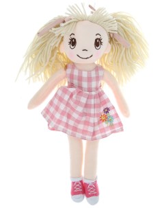 Кукла мягконабивная 30 см в клетчатом платье Abtoys