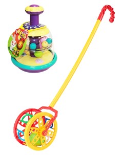 Развивающие игрушки Юла Юлька пастельные цвета Каталка Колесо Биплант