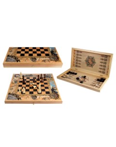 Игра настольная нарды шашки и шахматы 50x25 см Подарки и сувениры