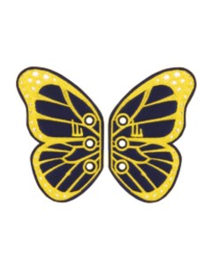 Аксессуары для кед крылья бабочка LACE A LA CARTE 50108 жёлто чёрные Shwings