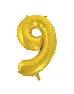 Воздушный шар цифра 9 Gold 14 35 см Веселая затея