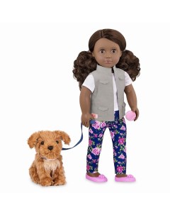Кукла мулатка Малия с собакой 46 см OG31202 Our generation