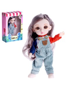 Кукла модная шарнирная Арина в комбинезоне Nobrand