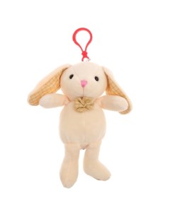 Мягкая игрушка Кролик на подвеске цвет бежевый Nobrand