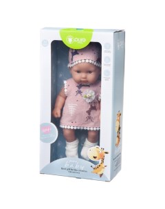 Пупс JUNFA Pure Baby 25см в розовом платье шапочке носочках WJ B9960 Junfa toys