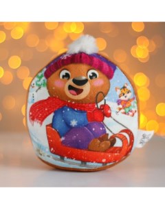 Мягкая игрушка Новый Год медвежонок Pomposhki