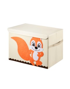 Тканевый ящик для игрушек с крышкой Складной контейнер для хранения белочка Kids zone