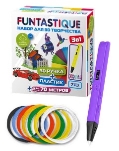 Набор 3D ручка XEON фиолетовый PLA пластик 7 цветов RP800A VL PLA 7 Funtastique