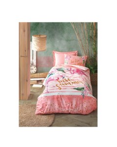 Комплект детского постельного белья Фламинго хлопок 1 5 спальный розовый Cotton box