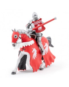 Набор фигурок Рыцарь с копьём и его лошадь красный 39782 39781 Papo