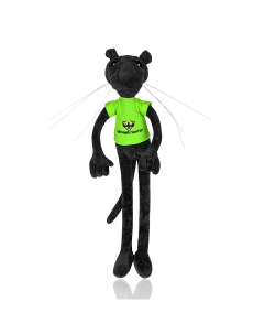 Мягкая игрушка Пантера черная в зеленой футболке 100 см Nano shop