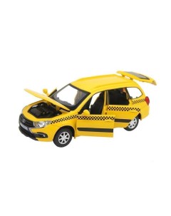 Машина LADA GRANTA CROSS ТАКСИ желтый 1 24 свет звук JB1251204 Автопанорама