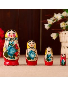 Деревянная игрушка Матрешка Семеновская 4 кукол 1 сорт Sima-land