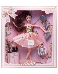 Кукла Junfa Atinil Мой розовый мир в платье со звездочками на юбке 28см шатенка Junfa toys
