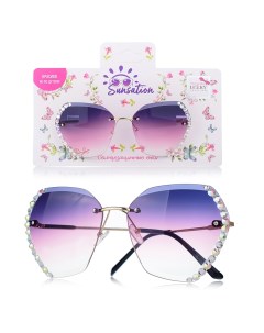 Lukky Fashion Солнцезащитные очки с декором из страз фантазийная форма 1toy