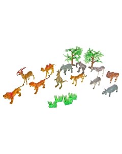 Набор животных Дикая природа с аксессуарами 12 фигурок Sima-land