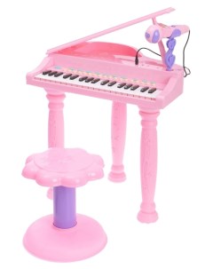 Пианино Розовая мечта с микрофоном и стульчиком световые и звуковые эффекты Sima-land