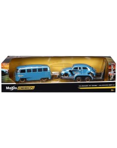 Машинка 1 24 Design Elite Transport VW Van и Beetle 32752 Maisto