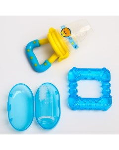 Набор Ниблер для прикорма прорезыватель зубная щётка Мишка принц Mum&baby