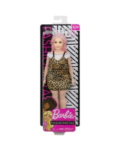 Кукла Игра с модой Розовые волосы леопардовое платье FXL49 Barbie