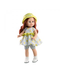 Кукла Soy Tu Бекка в платье с рюшами и желтой панаме 42 см Paola reina