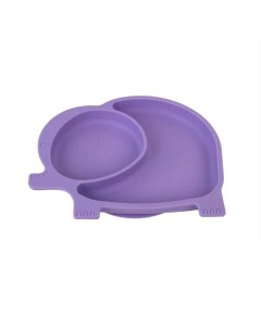 Тарелка детская Слоник силиковая на присоске с секциями фиолетовый Baby nice