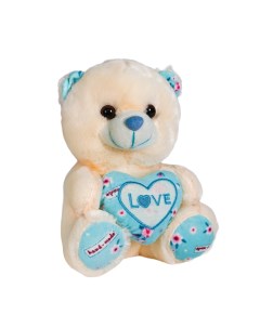 Мягкая игрушка Мишка с сердцем цвет голубой 4471233 Nobrand